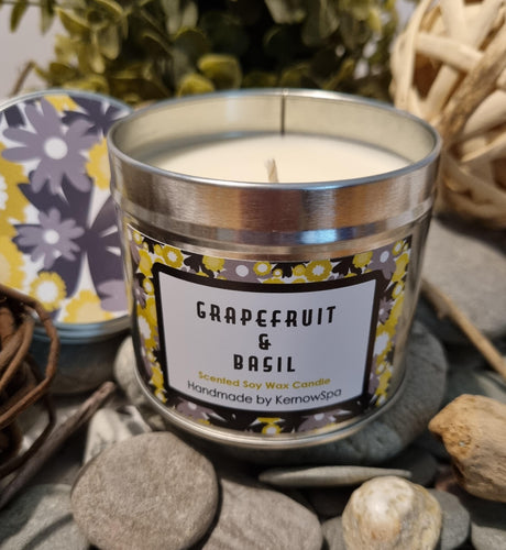 Grapefruit & Basil Scented Candle Tin - Loved By Lotus