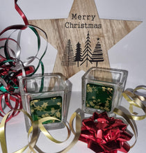 Load image into Gallery viewer, Pair of Christmas Tealight Holders - Green - Loved By Lotus

