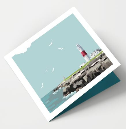 Portland Bill Lighthouse, Dorset Single Greetings Card