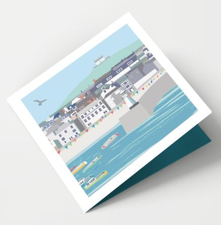 St Ives Island, Cornwall Single Greetings Card