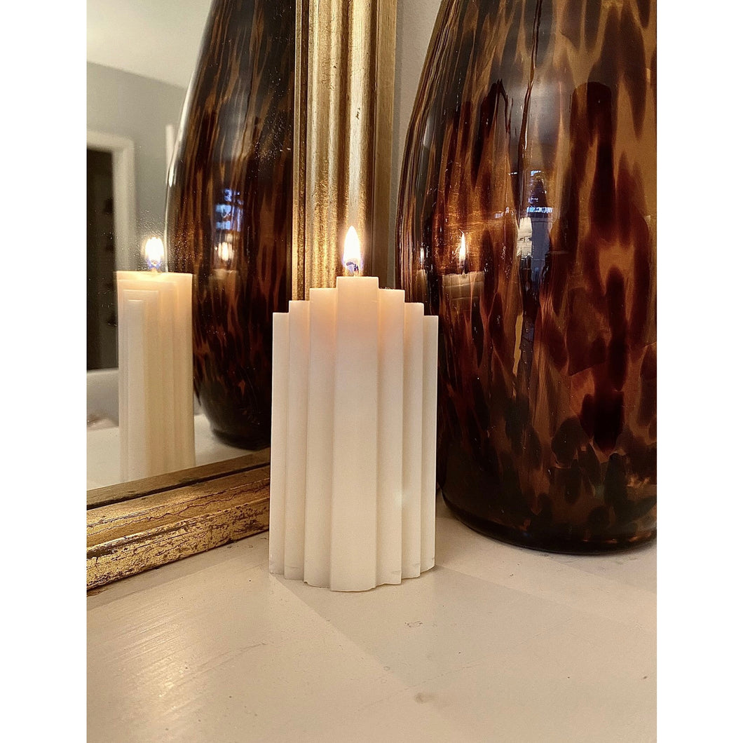 Art Deco Style Pillar Candle - Loved By Lotus