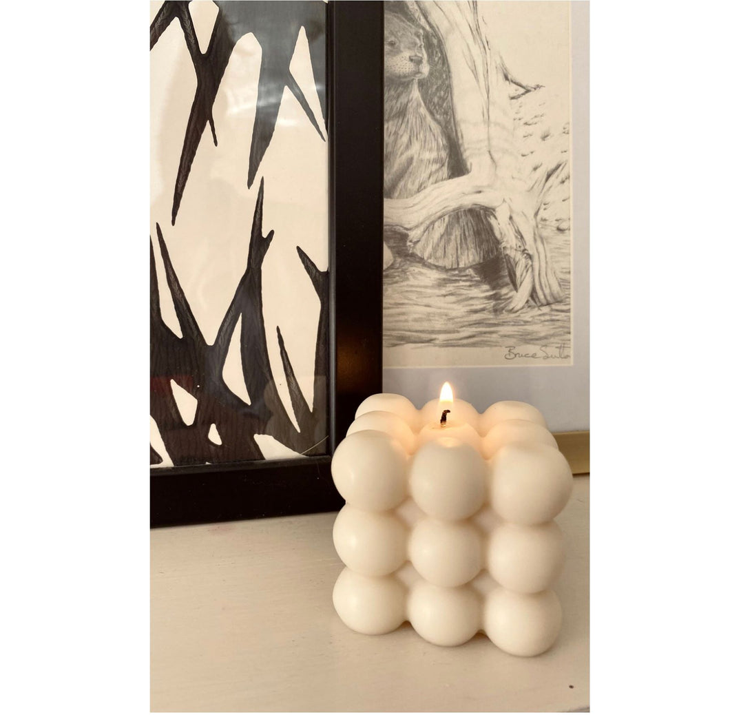 Bubble Sculpture Pillar Candle - Loved By Lotus