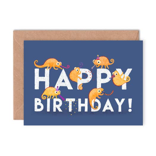 Chameleons Birthday Card - Loved By Lotus