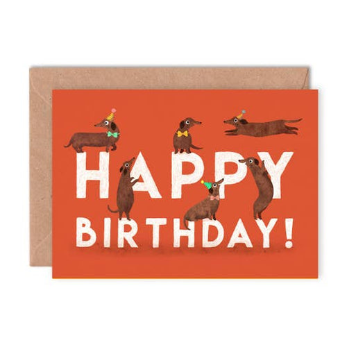 Sausage Dogs Birthday Card - Loved By Lotus