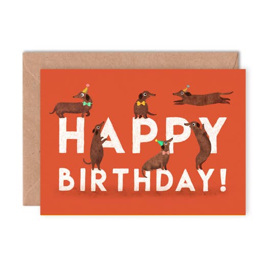 Sausage Dogs Birthday Card - Loved By Lotus