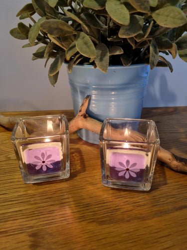 Pair of Daisy Tealight Holders - Lavender - Loved By Lotus