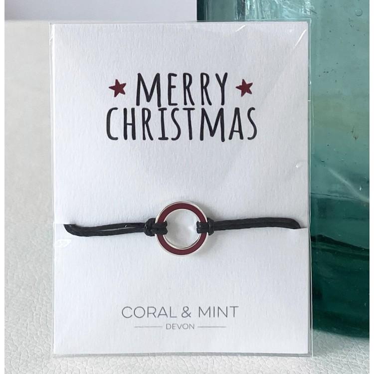 Sentiment String - Merry Christmas Circle Charm - Loved By Lotus