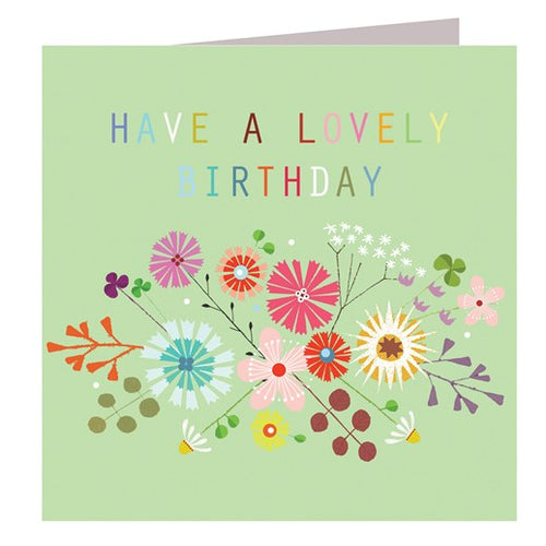 Floral Lovely Birthday Card - Loved By Lotus