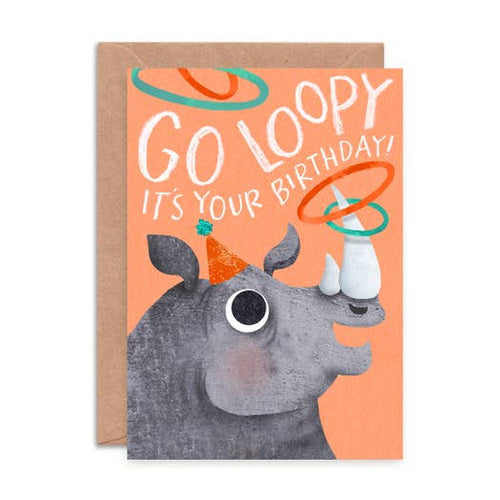 Go Loopy Rhino Card - Loved By Lotus