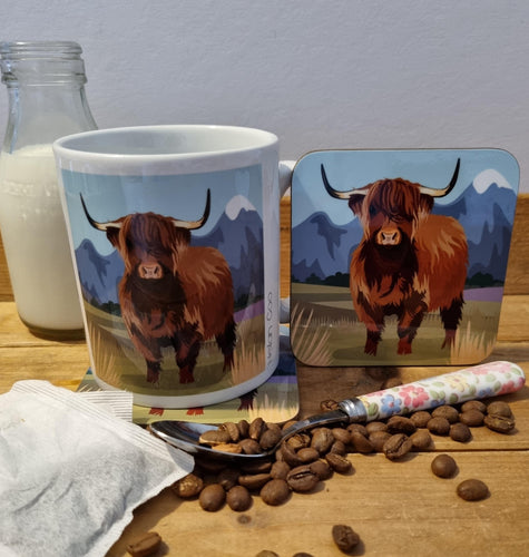 Mug and Coaster Set - Highland Cow - Loved By Lotus