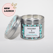 Load image into Gallery viewer, Bergamot &amp; Ginger Scented Candle Tin - Loved By Lotus
