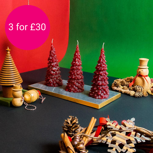 Large Red Christmas Tree Candle - Loved By Lotus