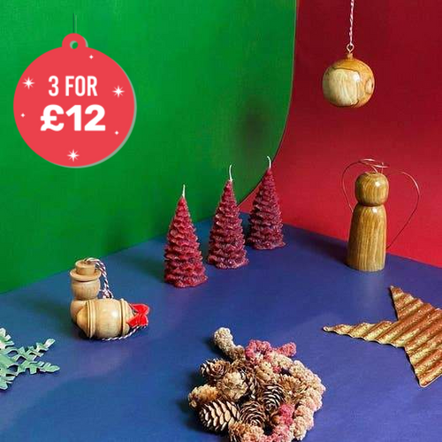 Small Red Christmas Tree Candle - Loved By Lotus