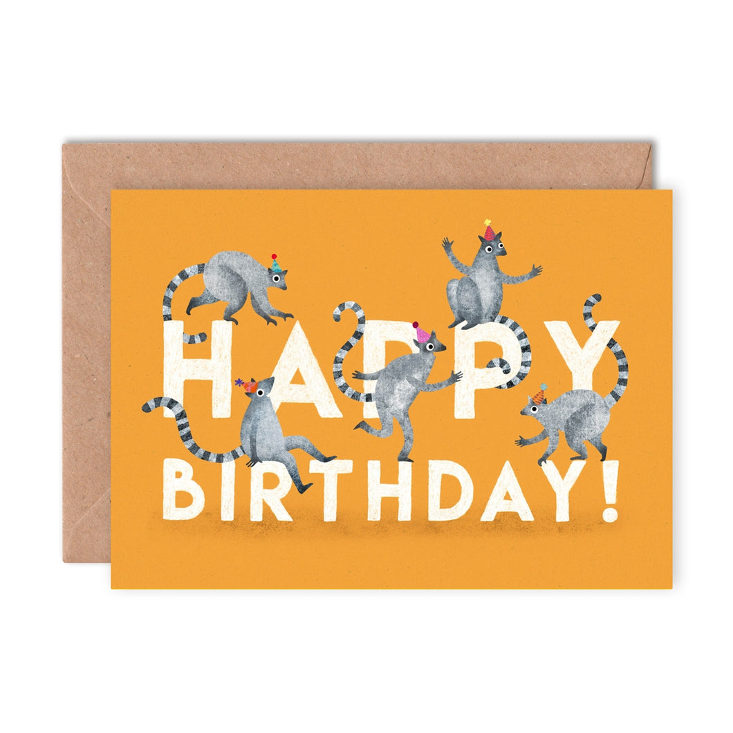Lemurs Birthday Card - Loved By Lotus