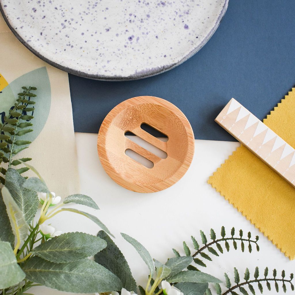 Shampoo/Conditioner Bar Sized Bamboo Draining Dish - Circle - Loved By Lotus